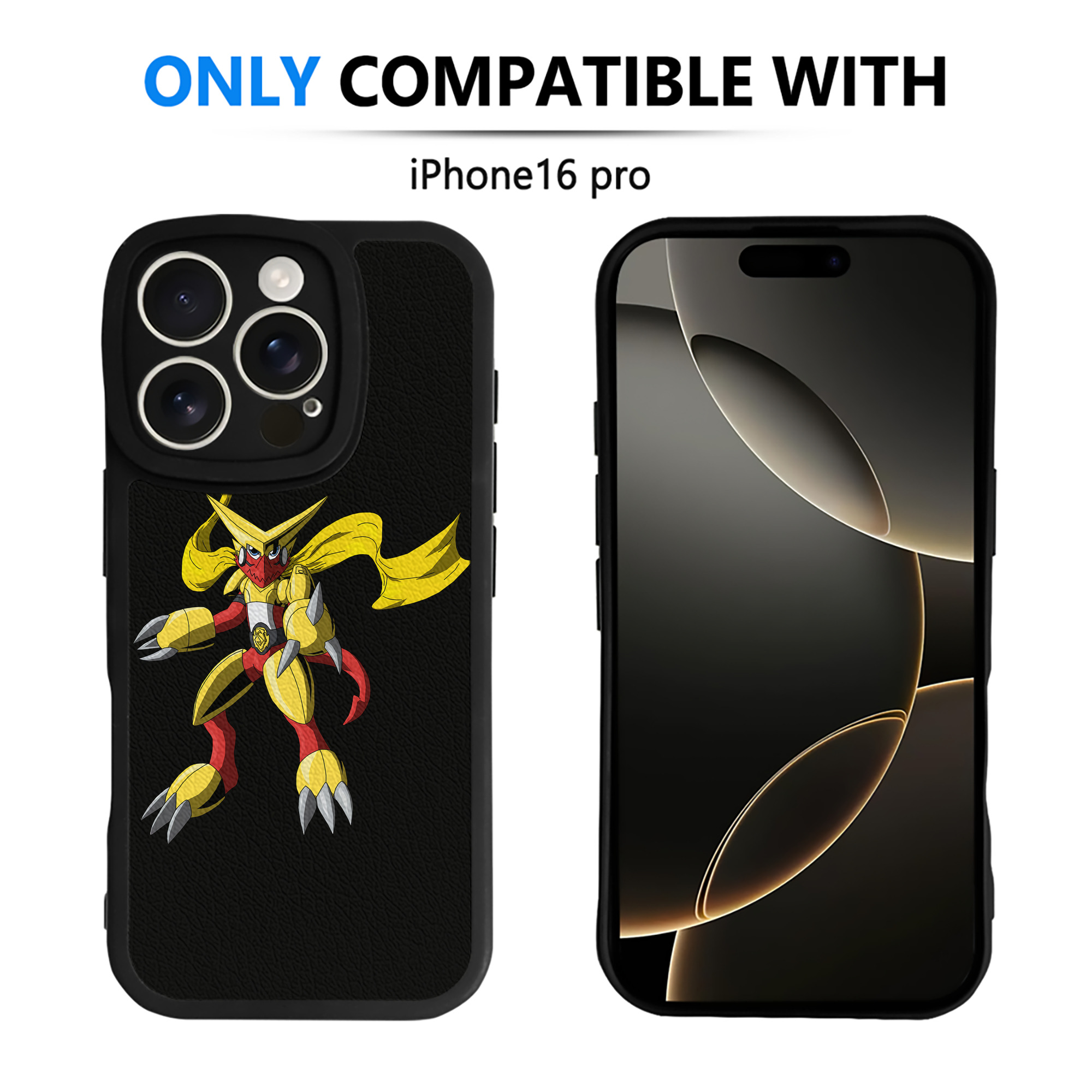 （画像用） Digimon デジタルモンスター/デジモン 【iPhone 16シリーズ対応】シリコンスマホケース（レザー調） 材質：シリコン